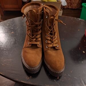 Brown Lace-Up Ankle Boots